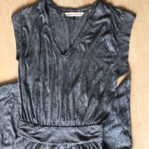 Rebecca Taylor Long Gray Snakeskin Patterned Dress